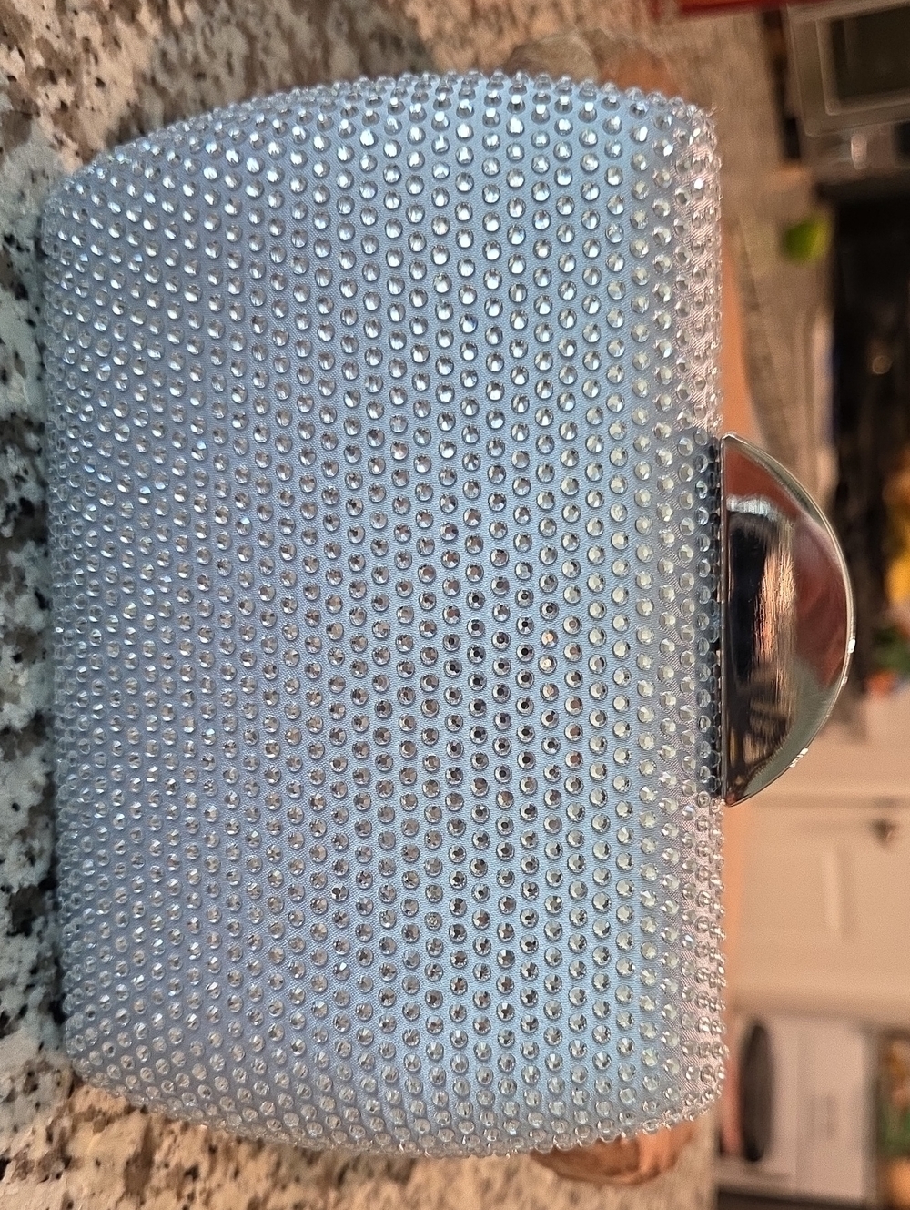 Nike Silver Crystal-Embellished Evening Clutch